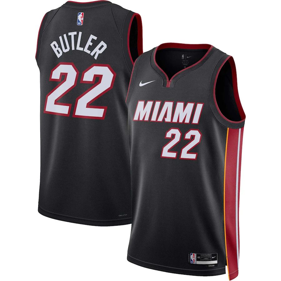 Men Miami Heat #22 Jimmy Butler Nike Black Icon Edition 2022-23 Swingman NBA Jersey->youth nba jersey->Youth Jersey
